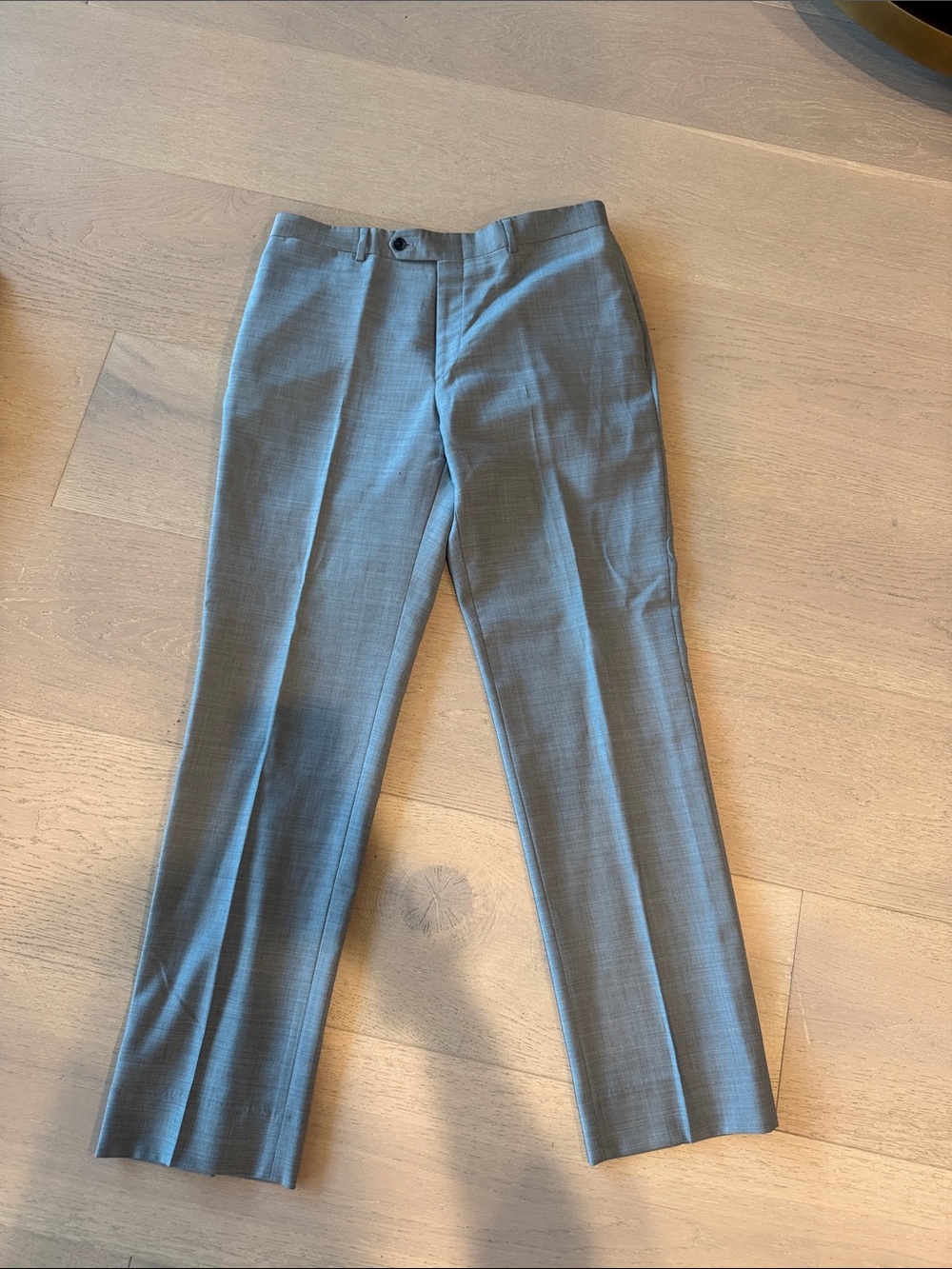 Tommy Hilfiger Gray Wool Dress Pants with Striped Waistband